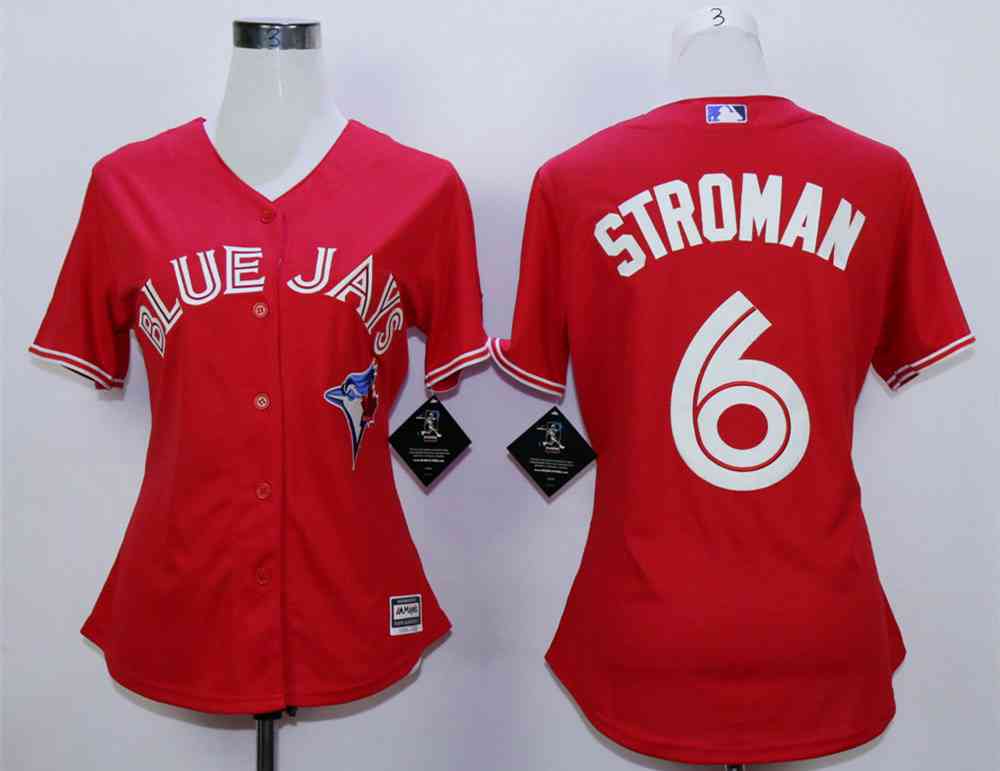 Women's Toronto Blue Jays #6 Marcus Stroman Red Women New Cool Base Jersey