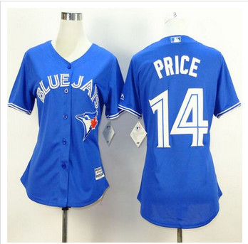 Women's Toronto Blue Jays #14 David Price Alternate Blue 2015 MLB Cool Base Jersey