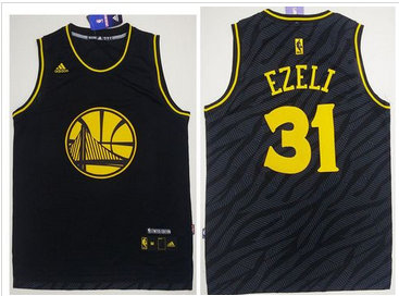 Golden State Warriors #31 Festus Ezeli Black Precious Metals Fashion Stitched NBA Jersey