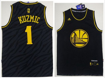 Golden State Warriors #1 Ognjen Kuzmic Black Precious Metals Fashion Stitched NBA Jersey