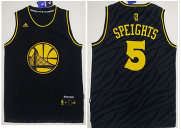 Golden State Warriors #5 Marreese Speights Black Precious Metals Fashion Stitched NBA Jersey
