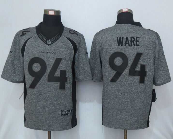 Men's Denver Broncos #94 DeMarcus Ware Nike Gray Gridiron 2015 NFL Gray Limited Jersey