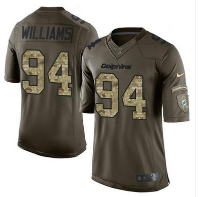 Nike Dolphins #94 Mario Williams Green Men's Stitched NFL Limited Salute to Service Jersey
