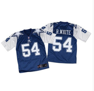 Nike Cowboys #54 Randy White Navy BlueWhite Throwback Men's Stitched NFL Elite Jersey