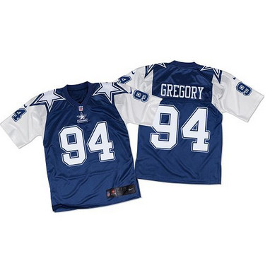 Nike Cowboys #94 Randy Gregory Navy BlueWhite Throwback Men's Stitched NFL Elite Jersey