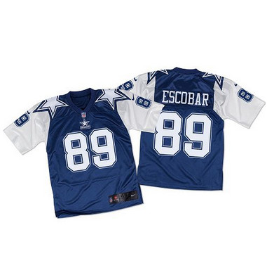 Nike Cowboys #89 Gavin Escobar Navy BlueWhite Throwback Men's Stitched NFL Elite Jersey