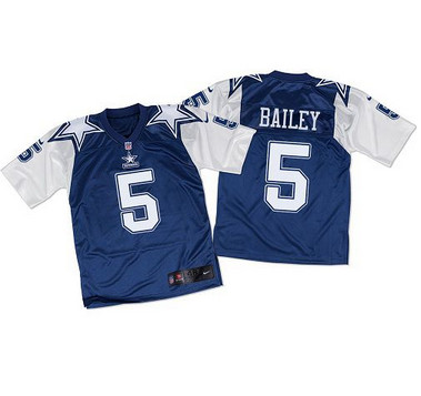 Nike Cowboys #5 Dan Bailey Navy BlueWhite Throwback Men's Stitched NFL Elite Jersey