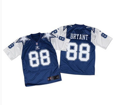 Nike Cowboys #88 Dez Bryant Navy BlueWhite Throwback Men's Stitched NFL Elite Jersey