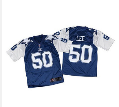 Nike Cowboys #50 Sean Lee Navy BlueWhite Throwback Men's Stitched NFL Elite Jersey