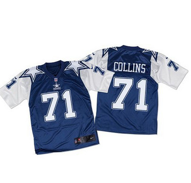 Nike Cowboys #71 La'el Collins Navy BlueWhite Throwback Men's Stitched NFL Elite Jersey
