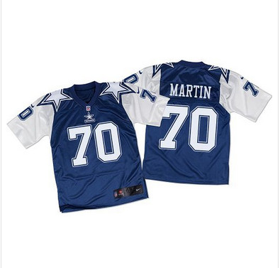 Nike Cowboys #70 Zack Martin Navy BlueWhite Throwback Men's Stitched NFL Elite Jersey