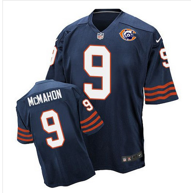 Nike Bears #9 Jim McMahon Navy Blue Throwback Men's Stitched NFL Elite Jersey