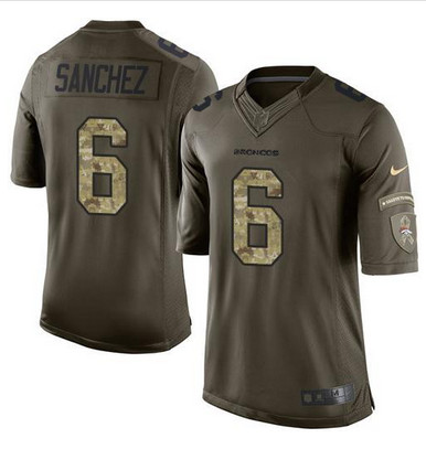 Nike Broncos #6 Mark Sanchez Green Men's Stitched NFL Limited Salute To Service Jersey