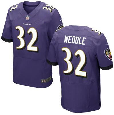 Men's Baltimore Ravens #32 Eric Weddle Purple Team Color NFL Nike Elite Jersey