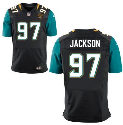 Men's Jacksonville Jaguars #97 Malik Jackson Black Team Color NFL Nike Elite Jersey