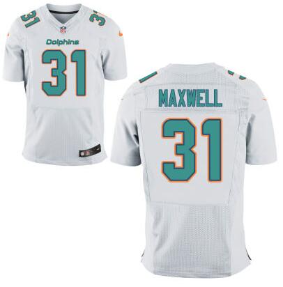 Men's Miami Dolphins #31 Byron Maxwell White Road NFL Nike Elite Jersey