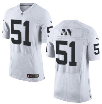 Men's Oakland Raiders #51 Bruce Irvin White Road 2015 NFL Nike Elite Jersey