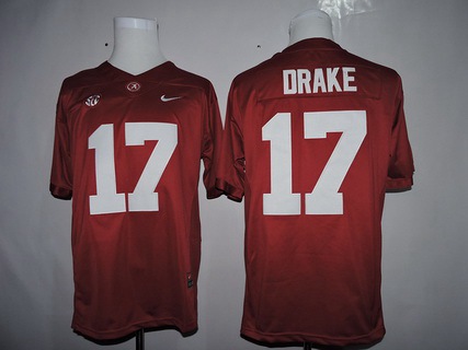 Men's Alabama Crimson Tide #17 Kenyan Drake Red College Football Nike Jersey