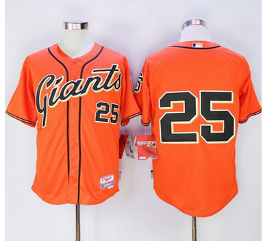 Giants #25 Barry Bonds Orange Alternate Cool Base Stitched MLB Jersey
