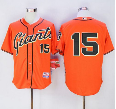 Giants #15 Bruce Bochy Orange Alternate Cool Base Stitched MLB Jersey