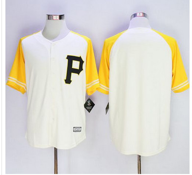 Pirates Blank CreamGold Exclusive New Cool Base Stitched MLB Jersey