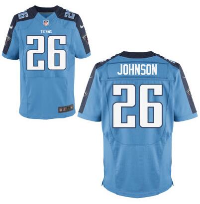 Men's Tennessee Titans #26 Rashad Johnson Light Blue Team Color NFL Nike Elite Jersey