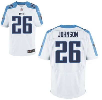 Men's Tennessee Titans #26 Rashad Johnson White Road NFL Nike Elite Jersey