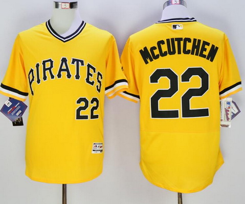 Men's Pittsburgh Pirates #22 Andrew McCutchen Yellow Flexbase 2016 MLB Player Jersey