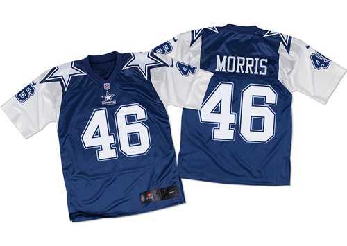 Nike Cowboys #46 Alfred Morris Navy BlueWhite Men's Stitched NFL Throwback Elite Jersey