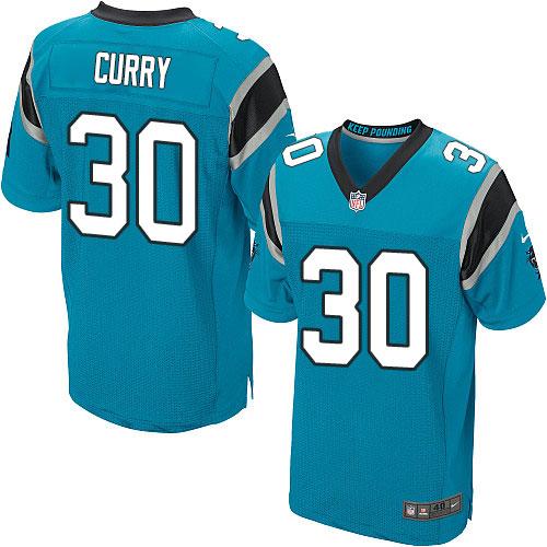 Nike Panthers #30 Stephen Curry Blue Alternate Men's Stitched NFL Elite Jersey