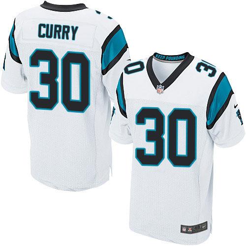 Nike Panthers #30 Stephen Curry White Men's Stitched NFL Elite Jersey