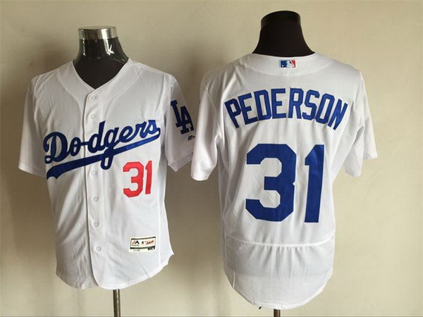 Men's Los Angeles Dodgers #31 Joc Pederson White 2016 Flexbase Majestic Baseball Jersey