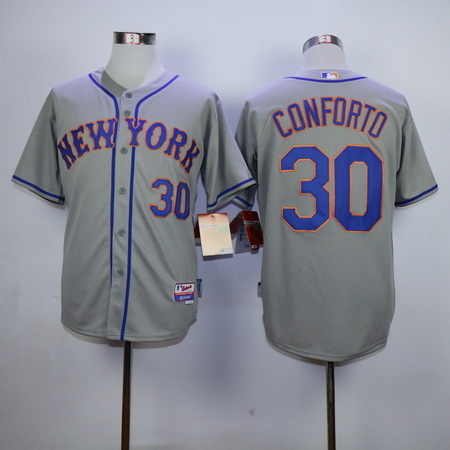 Men's New York Mets #30 Michael Conforto Gray Road Cool Base Baseball Jersey