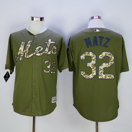 Men's New York Mets #32 Steven Matz Green Salute to Service Cool Base Baseball Jersey