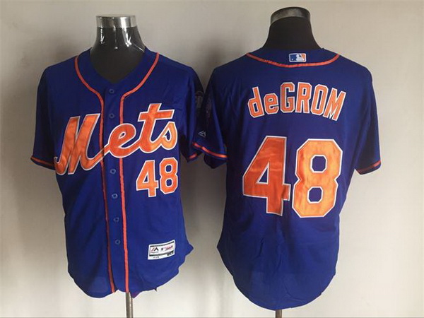 Men's New York Mets #48 Jacob deGrom Blue Cool Base Baseball Jersey