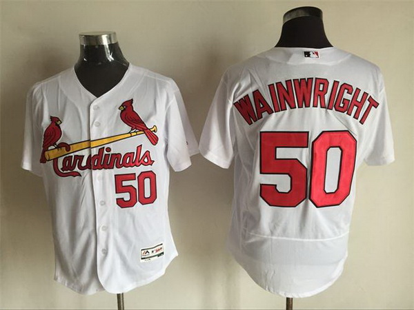 Men's St. Louis Cardinals #50 Adam Wainwright White 2016 Flexbase Majestic Baseball Jersey