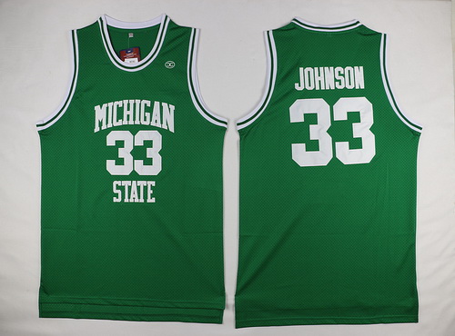 Men's Michigan State Spartans #33 Magic Johnson Green College Basketball Swingman Jersey-Michigan State