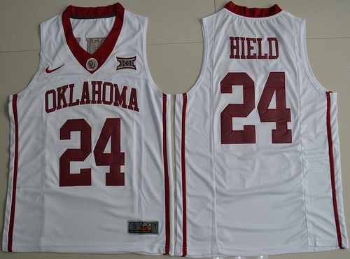 Men's Oklahoma Sooners #24 Buddy Hield White Nike College Basketball Swingman Jersey