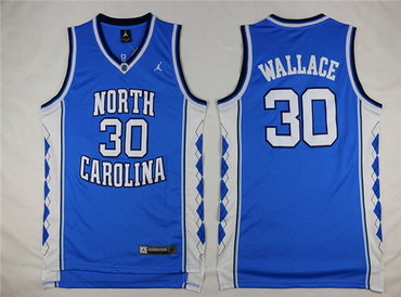 Men's North Carolina Tar Heels #30 Rasheed Wallace 2016 Light Blue Swingman College Basketball Jersey