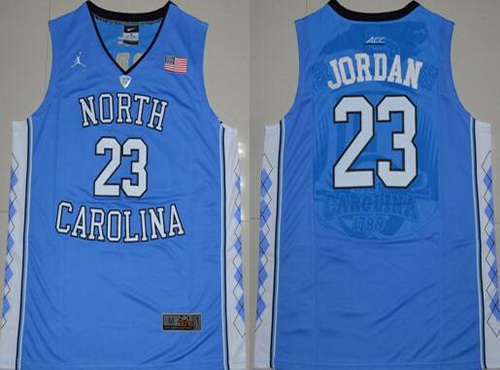 Men's North Carolina Tar Heels #23 Michael Jordan 2016 Light Blue Swingman College Basketball Jersey