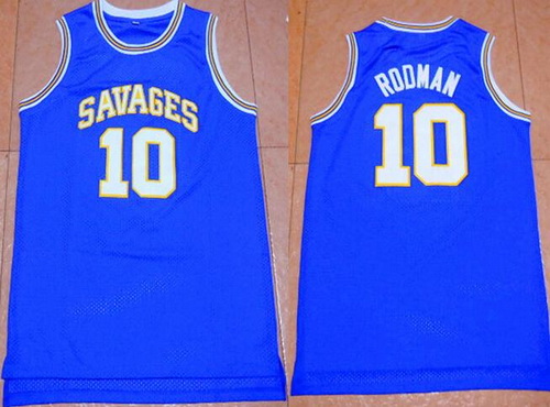 Men's Oklahoma State University #10 Dennis Rodman Blue College Basketball Swingman Jersey