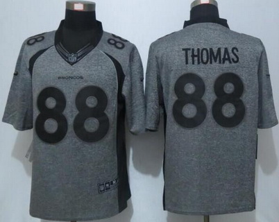 Men's Denver Broncos #88 Demaryius Thomas Nike Gray Gridiron 2015 NFL Gray Limited Jersey