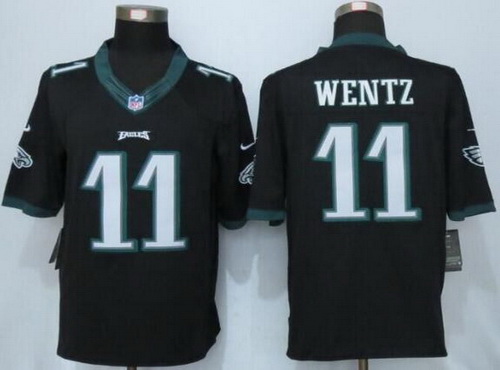 Men's Philadelphia Eagles #11 Carson Wentz Black Alternate NFL Nike Limited Jersey
