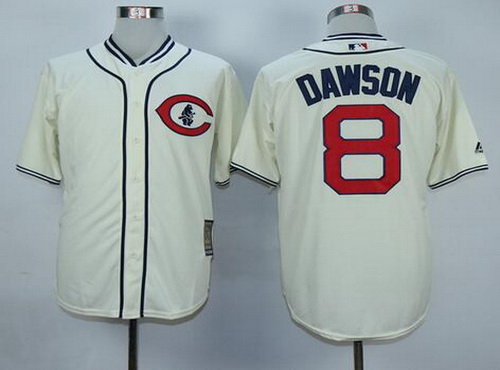 Men's Chicago Cubs 8 Andre Dawson Retired Cream 1929 Majestic Cooperstown Collection Throwback Jersey