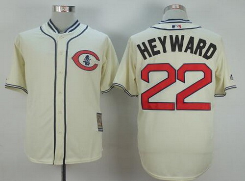 Men's Chicago Cubs #22 Jason Heyward Cream 1929 Majestic Cooperstown Collection Throwback Jersey