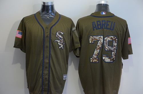 Men's Chicago White Sox #79 Jose Abreu Green Salute to Service Majestic Baseball Jersey