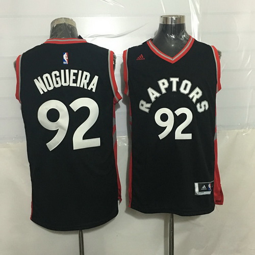 Men's Toronto Raptors #92 Lucas Nogueira Black With Red New NBA Rev 30 Swingman Jersey