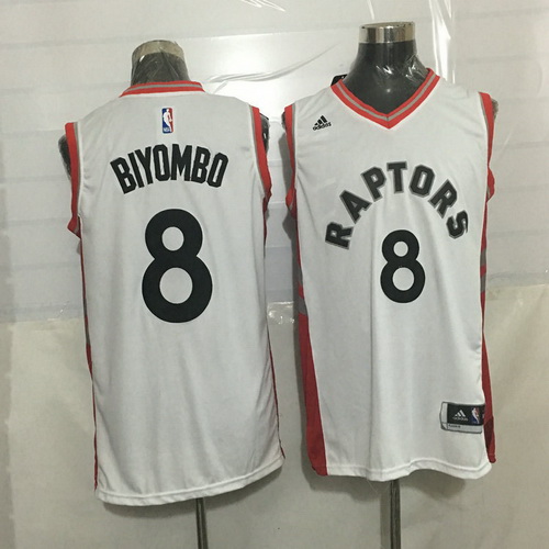 Men's Toronto Raptors #8 Bismack Biyombo White New NBA Rev 30 Swingman Jersey