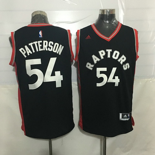 Men's Toronto Raptors #54 Patrick Patterson Black With Red New NBA Rev 30 Swingman Jersey