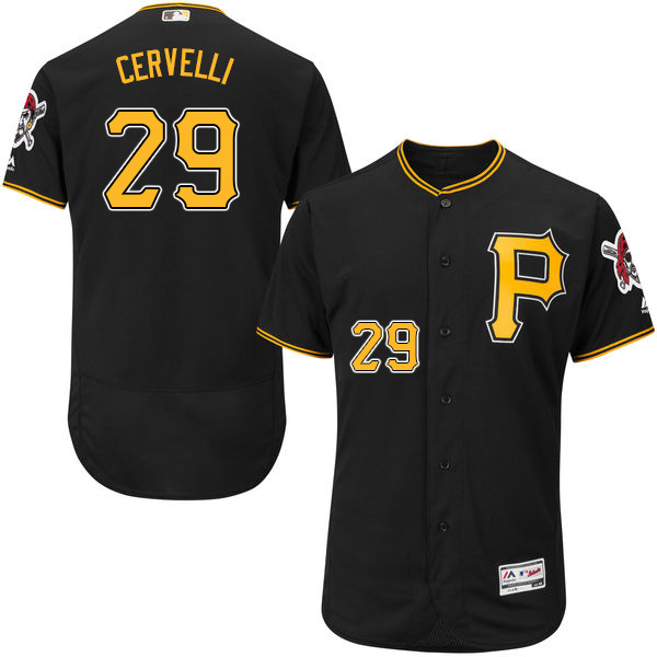 Men's Pittsburgh Pirates #29 Francisco Cervelli Black 2016 Flexbase Majestic Baseball Jersey